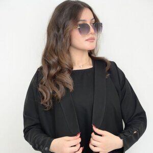 Black Open Abaya Dress Muslim Women Maxi Dress Size 55